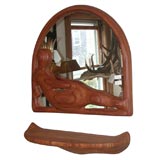 Carved Mirror with Shelf