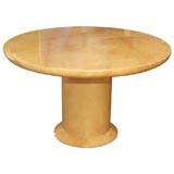 ROUND PARCHMENT DINING TABLE WHIT  HIGH GLOSS FINISHED