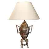 A 19th Century American Neo-classical Silverplated Urn Lamp