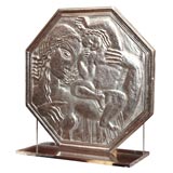 Ruhlmann Silvered Bronze Plaque on Stand