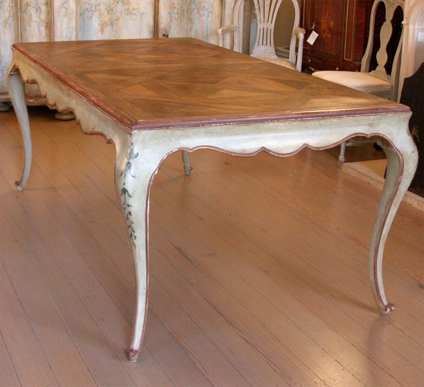Versailles Parquet Top Dining Table For Sale 4