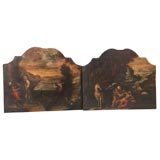 Pair of Italian Overdoor Painting Panels