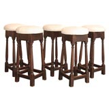 19THC NEW ENGLAND WILLIAM & MARY BAR STOOLS IN ORGINAL SURFACE