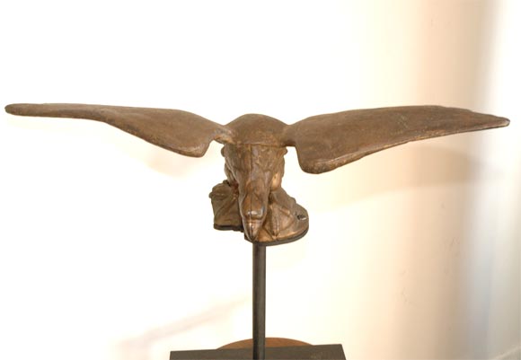 American 19THC ORIGINAL GILDED CAST IRON & MOUNTED EAGLE /PENNSYLVANIA