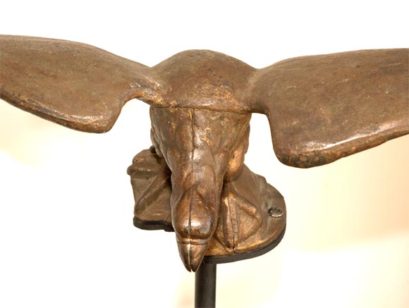 19th Century 19THC ORIGINAL GILDED CAST IRON & MOUNTED EAGLE /PENNSYLVANIA