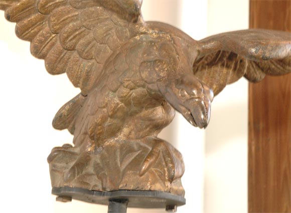 19THC ORIGINAL GILDED CAST IRON & MOUNTED EAGLE /PENNSYLVANIA 1