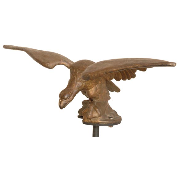 19THC ORIGINAL GILDED CAST IRON & MOUNTED EAGLE /PENNSYLVANIA