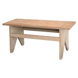 19THC ORIGINAL GREY PAINTED WATER BENCH FROM PENNSYLVANIA