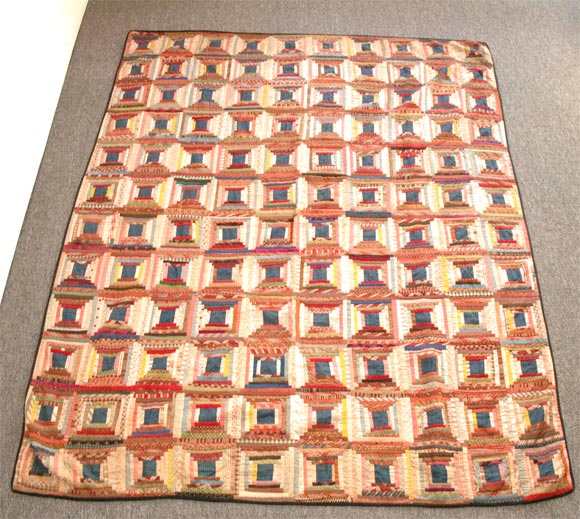 19THC LOG CABIN QUILT FROM PENNSYLVANIA