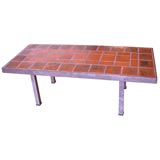 Ceramic and Steel Coffee Table by Jacques Blin