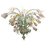 PAIR OF SPECTACULAR COLORS MURANO CHANDELIERS