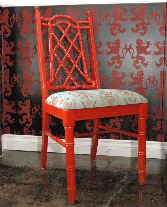 Set of Four Wooden Chairs in Bamboo Regency Style