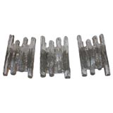 Set of Three Venetian Clear Glass Wall Sconces
