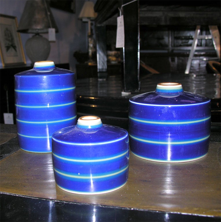 Signed Norwegian Modern Vases Set of Three