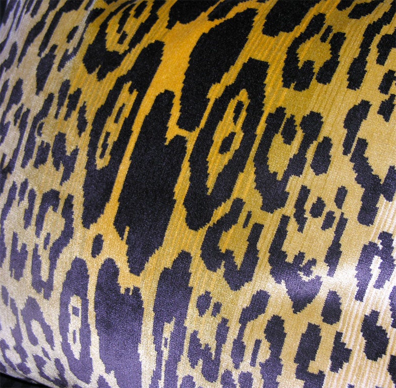 Down Pair of Scalamandre Leopard Silk Velvet  26 Inch Pillows