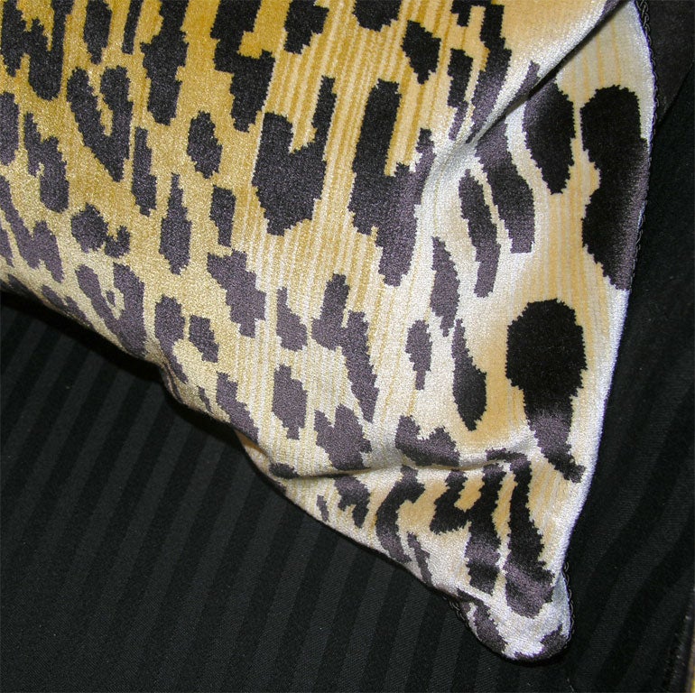 Pair of Scalamandre Leopard Silk Velvet  26 Inch Pillows 4