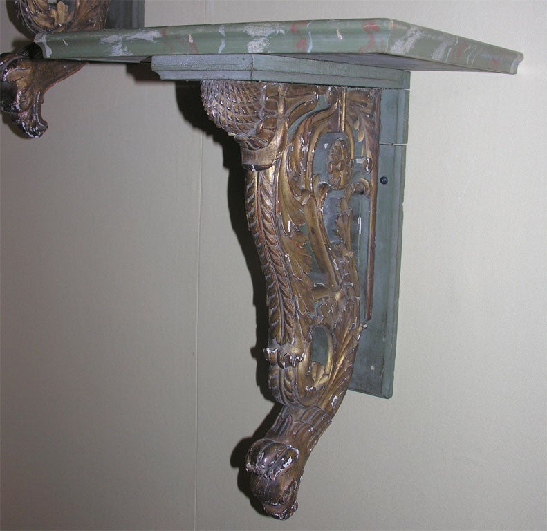 A Pair of 19th Century Architectural Bracket Shelves