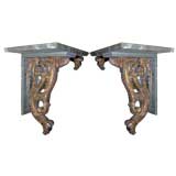 A Pair of 19th Century Architectural Bracket Shelves