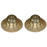 A Pair of Mid-Century Gold Murano Ceiling Fixtures