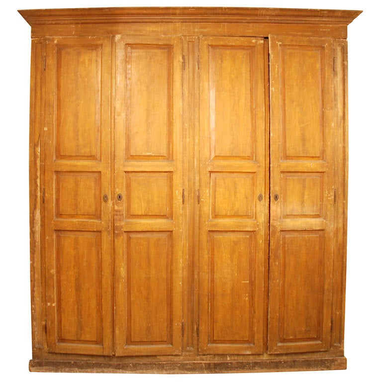 Large Italian faux grain painted wardrobe