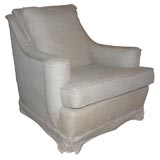 Reproduction 1940`s armchairs covered in linen
