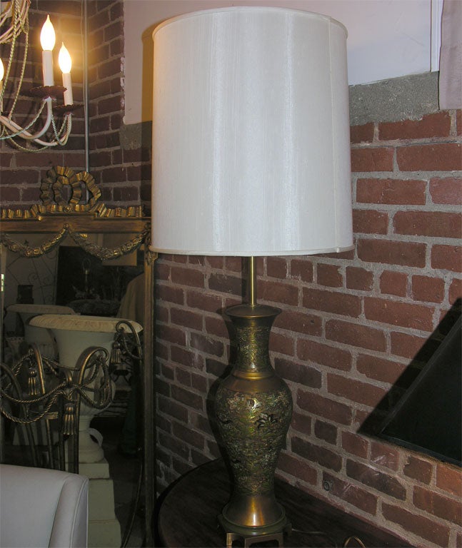 LARGE PAIR OF CLOISONNE  LAMPS