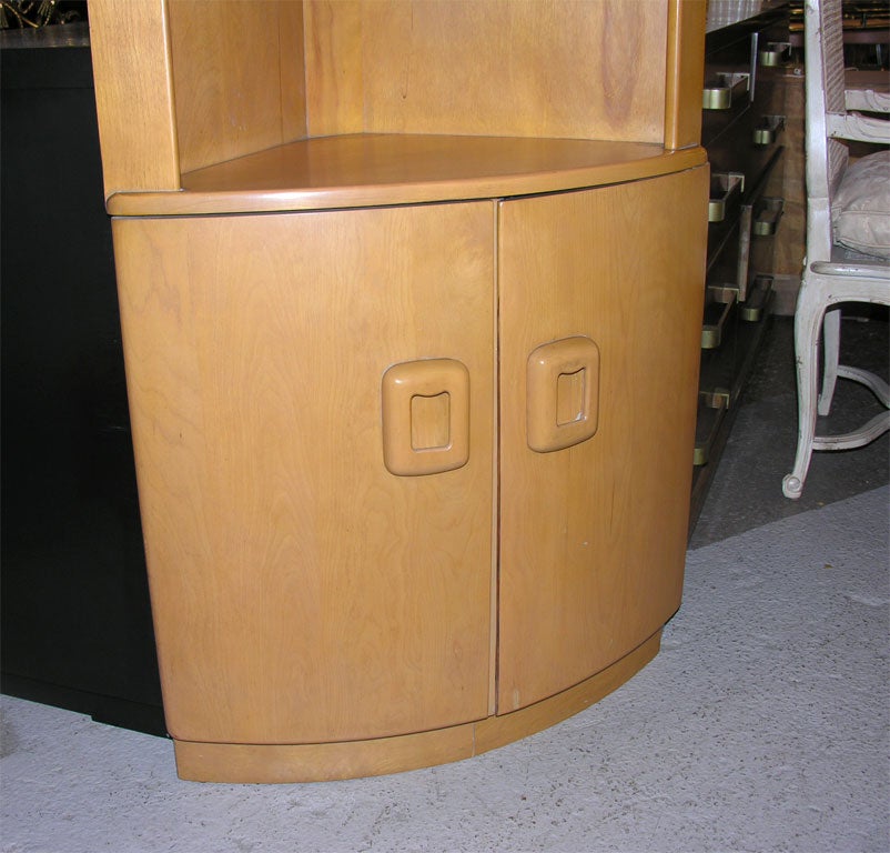 American Rare Pair Heywood Wakefield Corner Cabinets