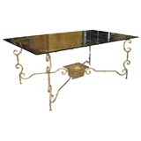 Faux Bamboo Gilt Iron Coffee Table