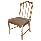 Set 4 Faux Bamboo Chairs Gold Leaf Finish