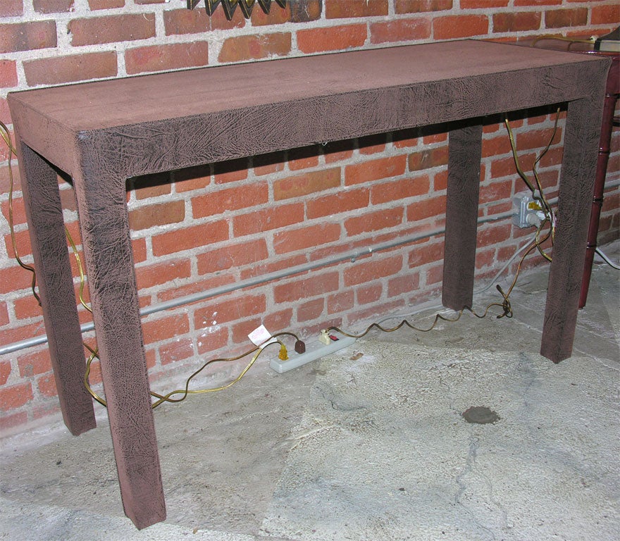 Faux Leather Parsons Console Table