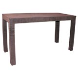 Faux Leather Parsons Console Table