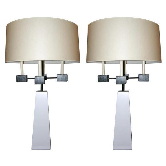 Pair of Classical Modern Candelabra Table Lamps For Sale