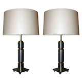 A Pair of Modernist Art Deco Table Lamps by Gilbert Rhode