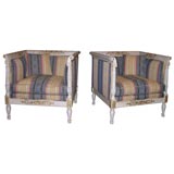 Pair of Large Napoleon III Bergere Chairs