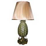 Impressive Green Glazed Pineapple Motif Lamp