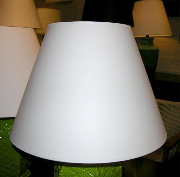 Pair of Kelly Green Ceramic Bamboo Lamps 1