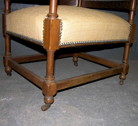 American Eastlake style walnut arm chair