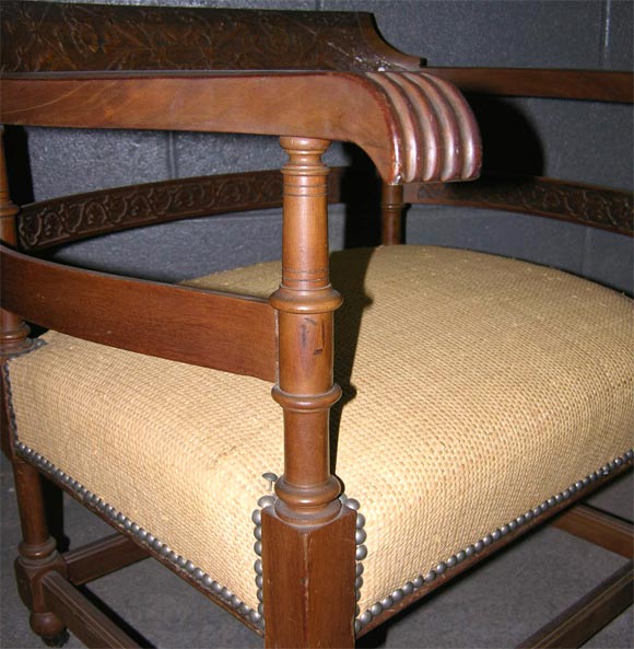 19th Century Eastlake style walnut arm chair