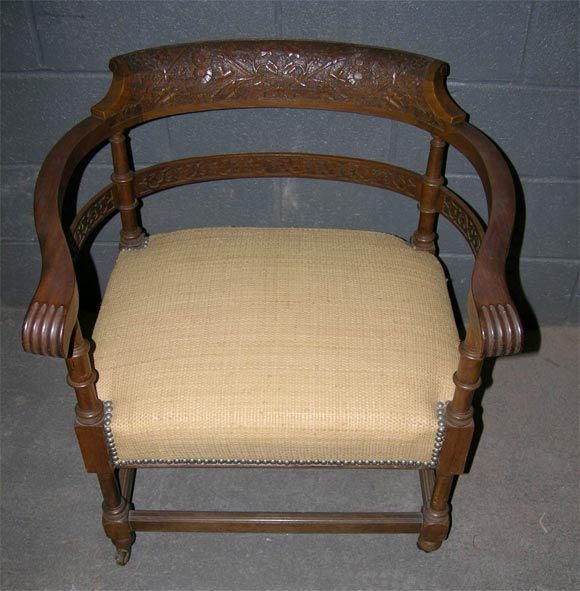Eastlake style walnut arm chair 2