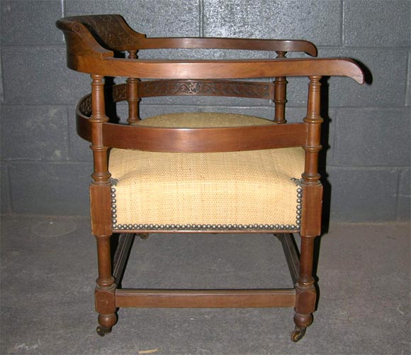 Eastlake style walnut arm chair 4