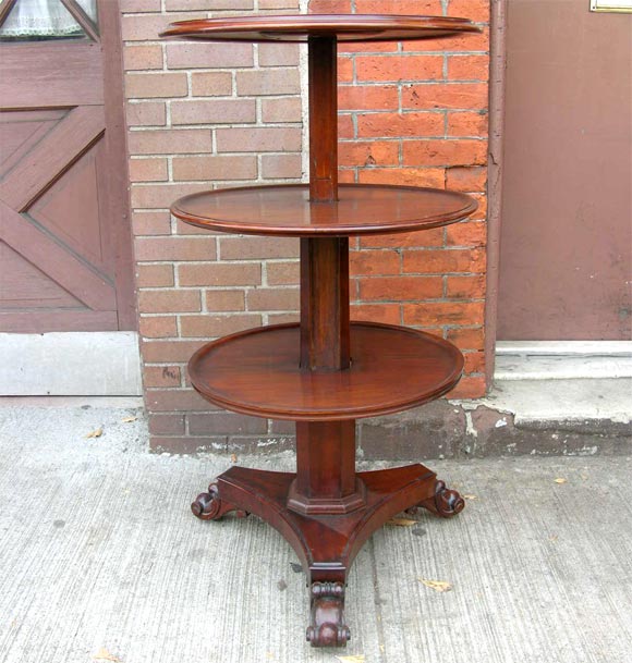 19th Century Antique English Mechanical 3 Tier Dumbwaiter For Sale