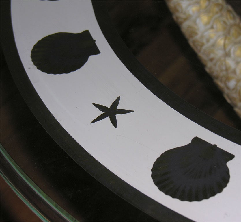 Pair of small round gueridons style round tables on dolphin base 3