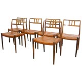 Set of Six Rosewood Dining Chairs by N.O. Moller