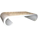 Large Scroll Coffee Table in Lacquered Goatskin by Ron Seff