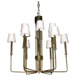 Elegant 12 Arm Chandelier in Brass