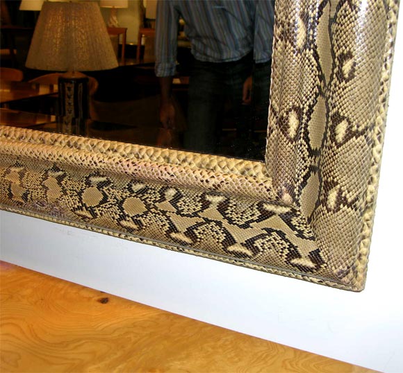 Mirror with Frame covered in Python by Karl Springer (SIGNED)