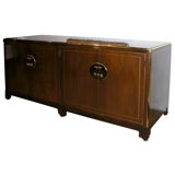 Elegant Credenza in Walnut with Chinese Hardware by Baker