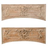 Pair of Louis XV limed pine architectural fragments
