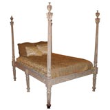 Carved and Painted Four-Post Bed, King Size
