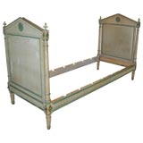 Early Directoire Day Bed w/ Attractive Old Green & Grey Paint